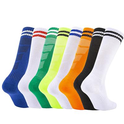 China Custom Breathable Logo Grip Anti Slip Breathable Knee High Men Wearable Running Sports Football Socks for sale