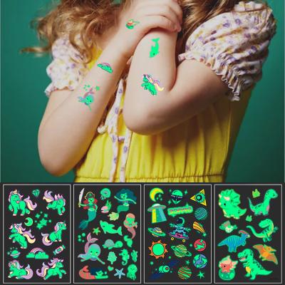 China Customized Temporary Face Temporary Art Kids Luminous Tattoos Body Glitter Sticker For Kids Boys for sale