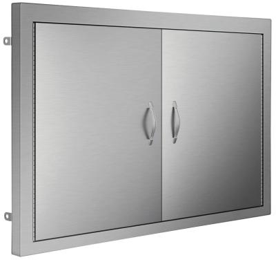 China 28W X Inch Modern 19H BBQ Door Stainless Steel Double Exterior Kitchen Doors For BBQ Island Grill Station, Outdoor Cabinet for sale