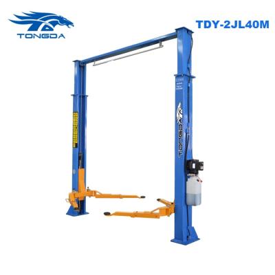 China CAR REPAIR MAINTENANCE LIFTING CE Two Post Car Lift 2021 Tongda 2JL40M Manual Lock 4 Ton Two Post Vehicle Lift Hydraulic Car Lift Two Post For Sale for sale