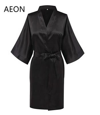 China Anti-wrinkle women's simplicity short style bridesmaid long wedding party kimono robes, 30 colors available fo bridesmaid gift for sale