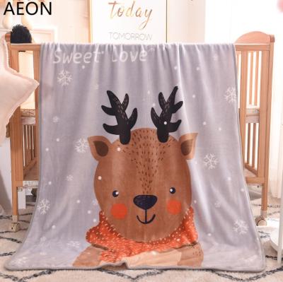 China Facoty Hot and Soft Wholesale Printed Animal Design Flannel Fleece Baby Blanket, Ultra Soft Plush Kids Blanket For Toddler Bed for sale