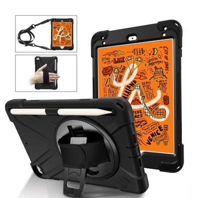 China Others 2 in 1 Military Grade Hand Strap and Protective Rugged Kickstand Silicone PC Case Cover for iPad mini 5 for sale