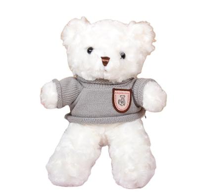 China Plush Best Selling New Kids Toys To Add Your Own Logo Using Gray Sweater 30cm Personalized White Pink Bear for sale