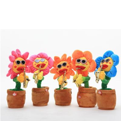 China Solar dance flower stuffed singer plush custom design wholesale new and electric moving for sale