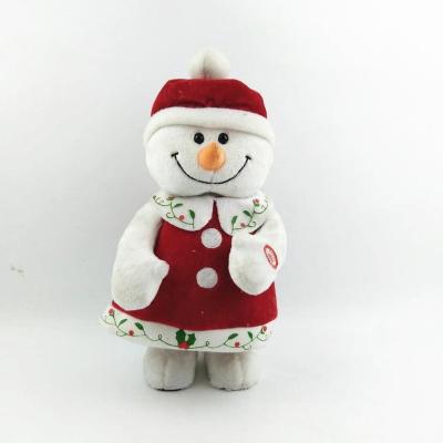 China New Kids Christmas Plush Stuffed Snowman Electric Singing And Plush Dancing for sale