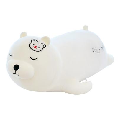 China Long Plush Stuffed Animal Sleeping Pillow Animated Cute Polar Bear Stuffed Plush for sale