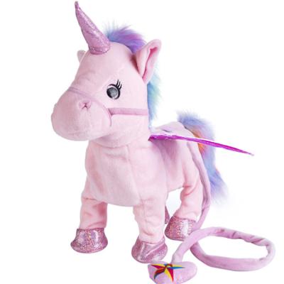 China Hot Products Customized Electric Plush Toy 100% Polyester Pet For Kids Walking Soft Plush Toy Unicorn for sale