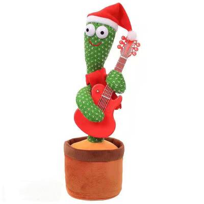 China Talking Plush Christmas Turnout Guitar Dance Talking Electronic Plush Toy Twisting Singing Dancing Cactus for sale