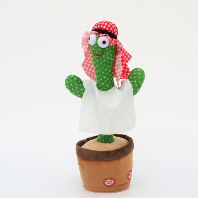 China Plush 32cm Hijab Red Arabic Design Dancing & Singing 120 Songs Usb Talking Padding Cactus for sale