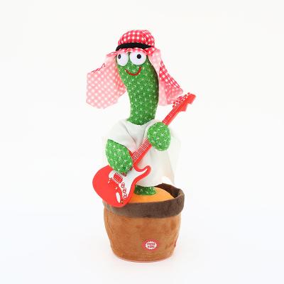 China Plush Red Guitar Hijab Design Arab Dance And Talking Singing 120 Songs Beautiful Interesting Dancing Cactus for sale