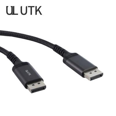 China Camera OEM 1M 18Gpbs Braided DP Aluminum Cable 144Hz Cabo Displayport for sale