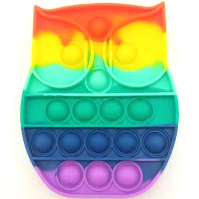 China Shape Eco-friendly Bubble Pushing Owl Silicone Sensory Toys for sale