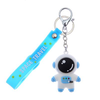 China Durable Cartoon 3D Doll Keychain Round Cartoon Astronaut Car Bag Pendant Key Chain for sale