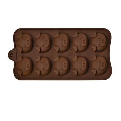 China Viable Piggy DIY Cake Decorations Silicone Mold 10 Cavity Molds for sale