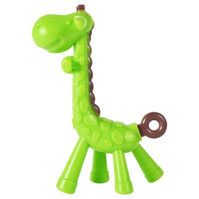 China High Quality Food Grade Silicone Giraffe Baby Teether Bite Pain Teething Toy For Soothing Baby for sale