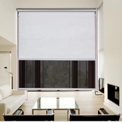 China Home Blackout Blackout Window Double Layer Roller Shade Blackout Sunscreen Double Day and Night Blind for Hotel for sale