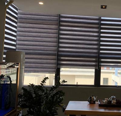 China Full Light Filtering Blackout Shades Roller Zebra Blinds Day And Night for sale