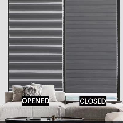 China Light Filtering Zebra Blinds Light Fabric Window Shade Zebra Shades Day And Night for sale