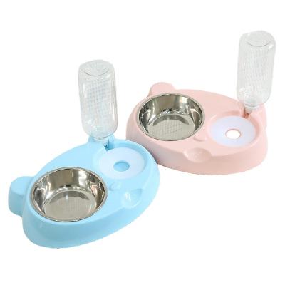 China Manufacturer Price Convenient Cartoon Auto Pet Wheels Dual Drivers Auto Refill Bowl for sale