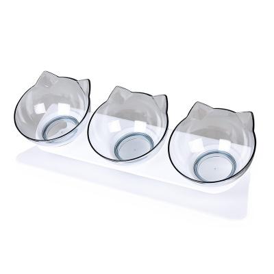 China New Sustainable Super Quality Clear Black Non-slip White Plastic Pet Food Elevated Feeding Bowl for sale