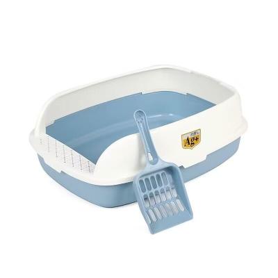 China Competitive Price AG+silver Ion Antibacterial Material High Enclosed Partially Enclosed Cat Litter Box Cat Toilet for sale