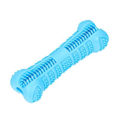 China Amazon New Viable Hot Selling Pet Supplies Dog Toothbrush Leakage Food Toy Pet Molar Rod Silicone Chew Toothbrush Molar Pet Bite for sale