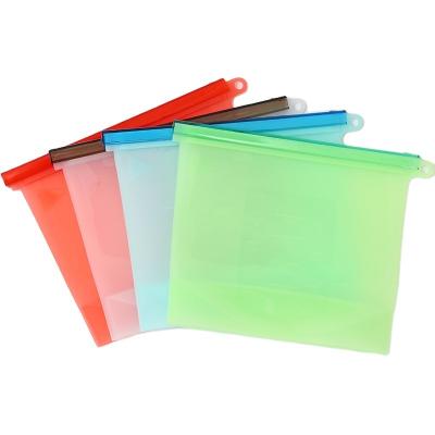 China 500ml 1000ml 1500ml BPA Silicone Vacuum Free Viable Leakproof Fresh Lock Reusable Silicone Food Storage Bag for sale