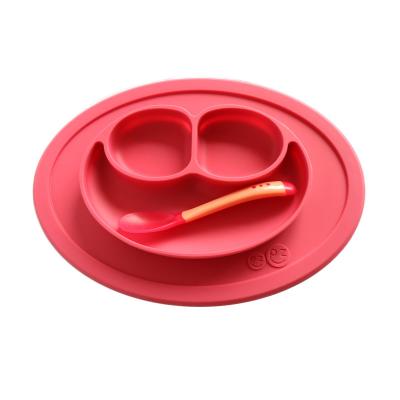 China Mini Silicone Bowl Bento Box Baby Bottom Suction Smile Lunch Box Minimalist Dish Frame for sale