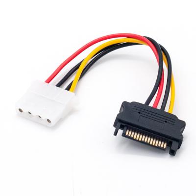 China Multimedia SATA To IDE Power Cable 15 Pin SATA Female To Molex IDE 4 Pin Male Adapter Extension Cable for sale