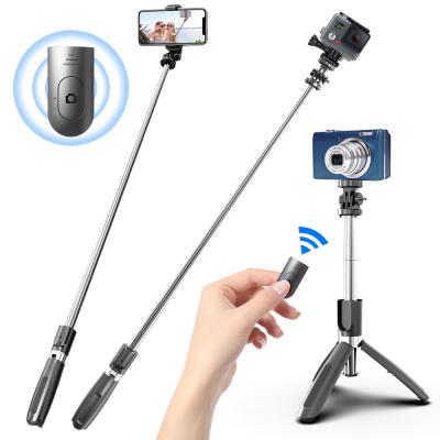 China 2020 L02 360 Radio Selfie Aluminum Tourist Stick With Support Tripod Remote Camera 1m Mobile Phone for sale