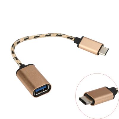 China Newest Braided Nylon Mobile Phone Type C Otg Adapter To Type-C USB Metal USB C Cable OTG Cable for sale