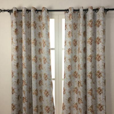 China Blackout New Arrival Flower Printed Curtain Fabric Polyester Blackout Fabric For Home Curtain for sale