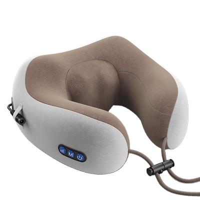 China Back Neck Car Office Home Neck Warmer Massage U Shaped Pillow Neck Massager Kneading Vibrator for sale