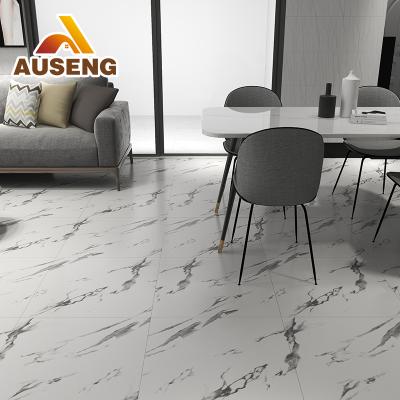 China Auseng Modern White Marble Waterproof Vinyl Film Stone Wallpaper Roll Self Adhesive Wallpaper For Flooring for sale