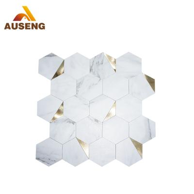 China Modern 3d Non-slip PVC Marble 3d Tiles Murals Self Adhesive Waterproof Bathroom Flooring Home Decor Stickers for sale