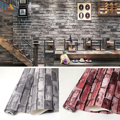 China Modern Indian PVC Wallpaper Roll Stone Brick Background TV Wall Covering TV Style 3D Vinyl Mural Hd for sale