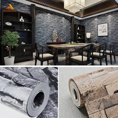 China Bathinda Designer Modern Pattern Vinyl Stone Brick Decoration Interior 3D Wall Paper Sticker Roll Interior Wall Roll for sale