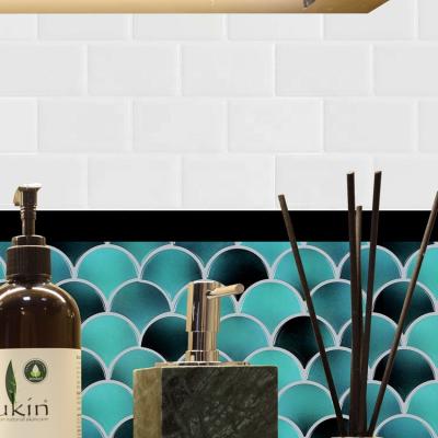 China Modern Luxurious Decoration Wallpaper Green Peel And Stick Waterproof Wall Stickers For Toilet Backsplash for sale