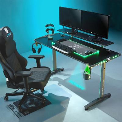 China Other Duty Ergonomic PC Gamer Study Table Computer Desk Eureka Ergonomic Call With RGB Light for sale