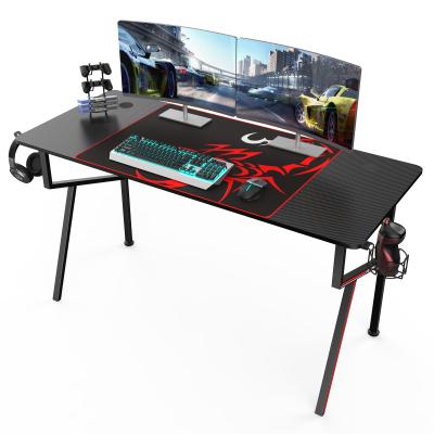 China Other Cheap Eureka Shape Ergonomic Leg Gamer K Leg Computer Table Computer Gaming PC Desk Packing Gaming Desk Built In Outlets for sale