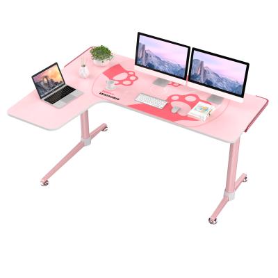 China Eureka Desk Ergonomic Large Size Corner PC Foldable Racing Desk L Shape Game Table for sale