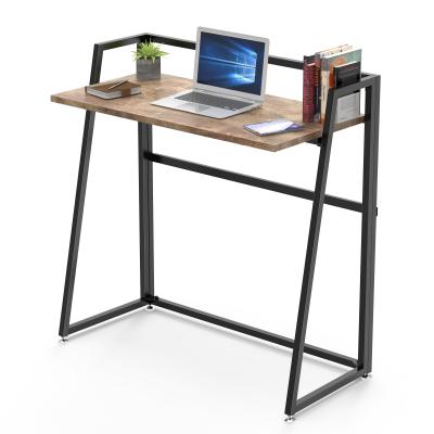 China Latest Office Furniture Metal Frame Removable OAK Color Simple Cover Design Easy Compile Desk Folding Table Design for sale