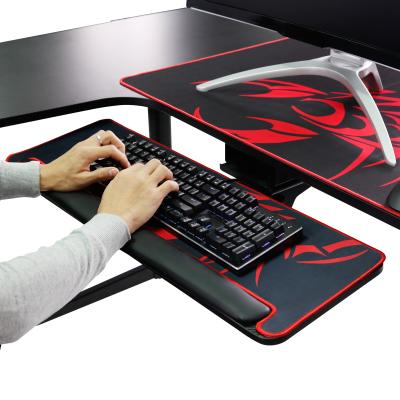 China Low Price Strong Angle Eureka Wearability Adjustable Keyboard Bracket Under Desk Slide Rail Computer Keyboard Tray for sale