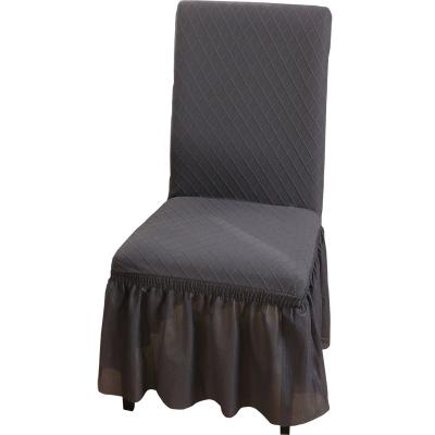 China European Modern Ruffle Elastic Skirt Jacquard Chair Cover Hotel Bedroom Living Room Table Chair Cover for sale