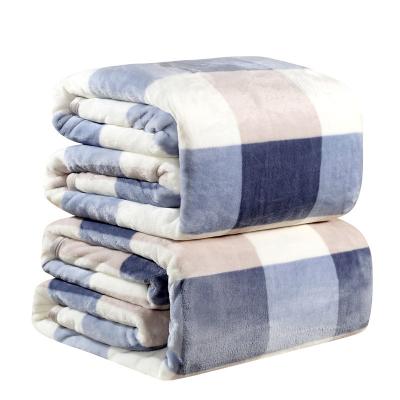 China Wholesale Anti-static Plaid Blanket Soft Cozy Floral Printed Warm Adult Plane Sleep Plane Fleece Flannel Fleece Blanket for sale