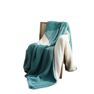 China New Design Anti-Static Luxury Couch Blanket Soft Comfortable Acrylic And Sherpa Bed Throw Blanket For Winter Customized for sale