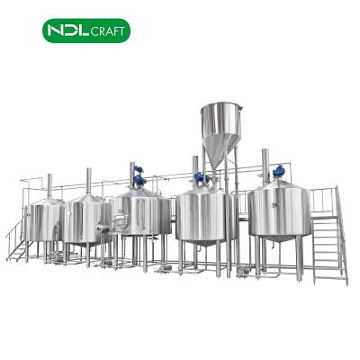 China Hotels Craft Beer Brewing Equipment Brewery 2500L 5 Vessel Brewhouse for sale