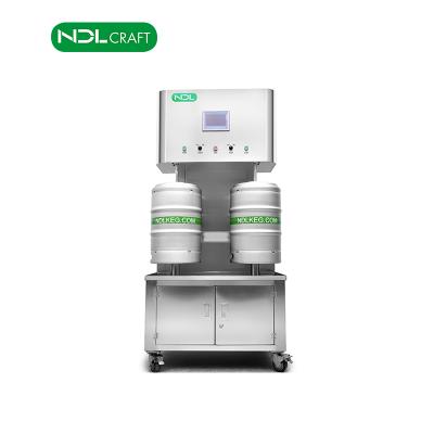 China Beverage Beer Double Head Keg Filling Machine Isobaric Beer Keg Filling Washing Machine for sale