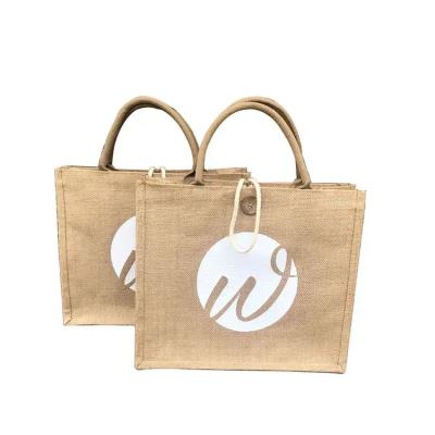 China Custom Printed Reusable Jute Tote Bag Eco-Friendly Hot Selling Jute Gift Sack Goods Durable Tote Bag for sale